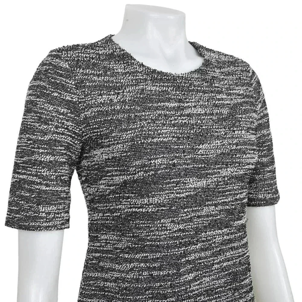 Banana  Republic Boucle Sheath Dress Size 6 Petite Black White - Picture 5 of 13